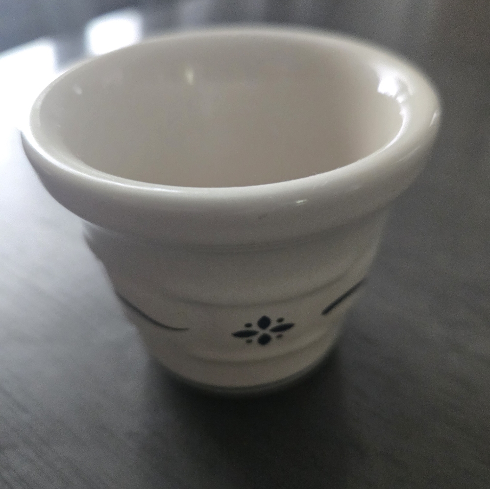 Longaberger Blue Floral Pottery Votive Holder - Picture 3 of 7